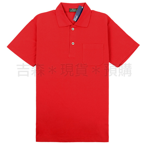 短袖網眼POLO衫-紅